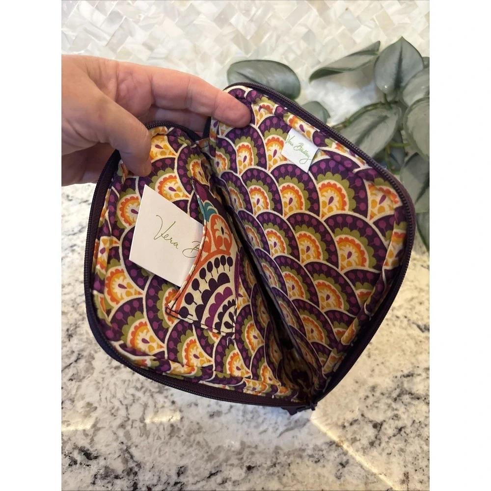 Retired Plum‎ Crazy Quilted Cotton Floral Design Tablet Case 9 X 6.5 Inches